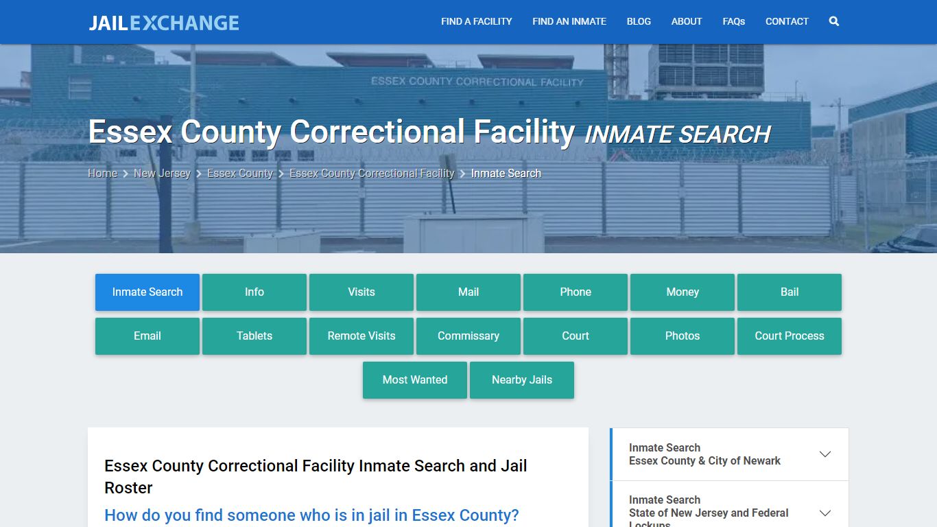 Essex County Inmate Search | Arrests & Mugshots | NJ - Jail Exchange
