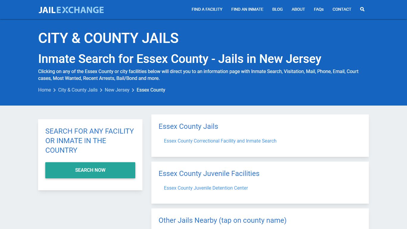Inmate Search for Essex County | Jails in New Jersey - Jail Exchange